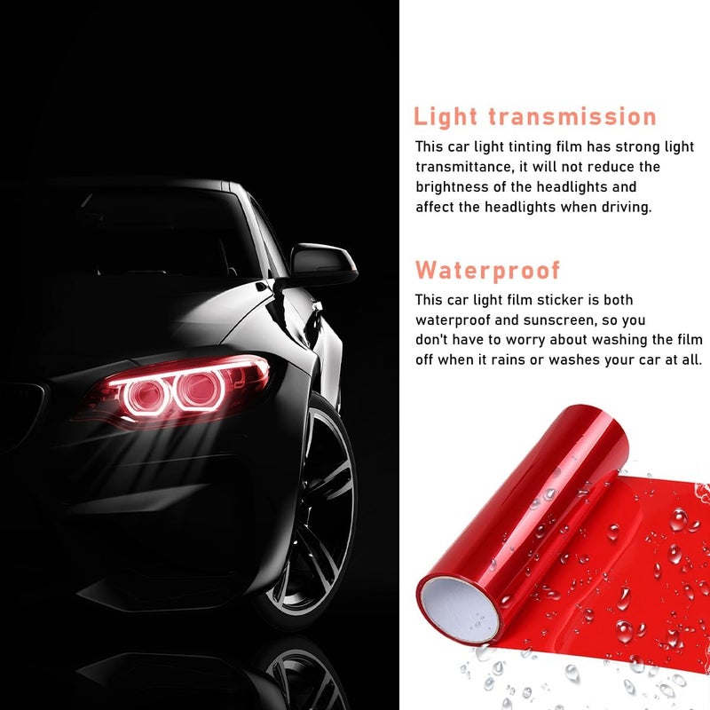 KVAEY Car Light Tint Film, 12×48 Inch Tint Vinyl Wrap Film Roll with Squeegee and Cutter, Self-Adhesive Film Sticker for Car Headlights Tail Lights Fog Lights, Car Accessories - Image 4